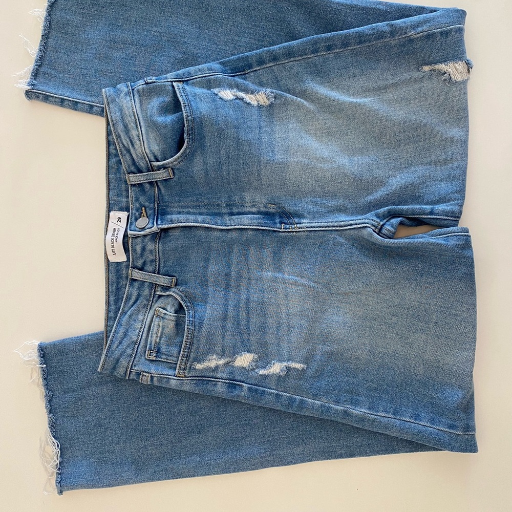 Women's JUST BLACK DENIM Distressed Cropper Jeans